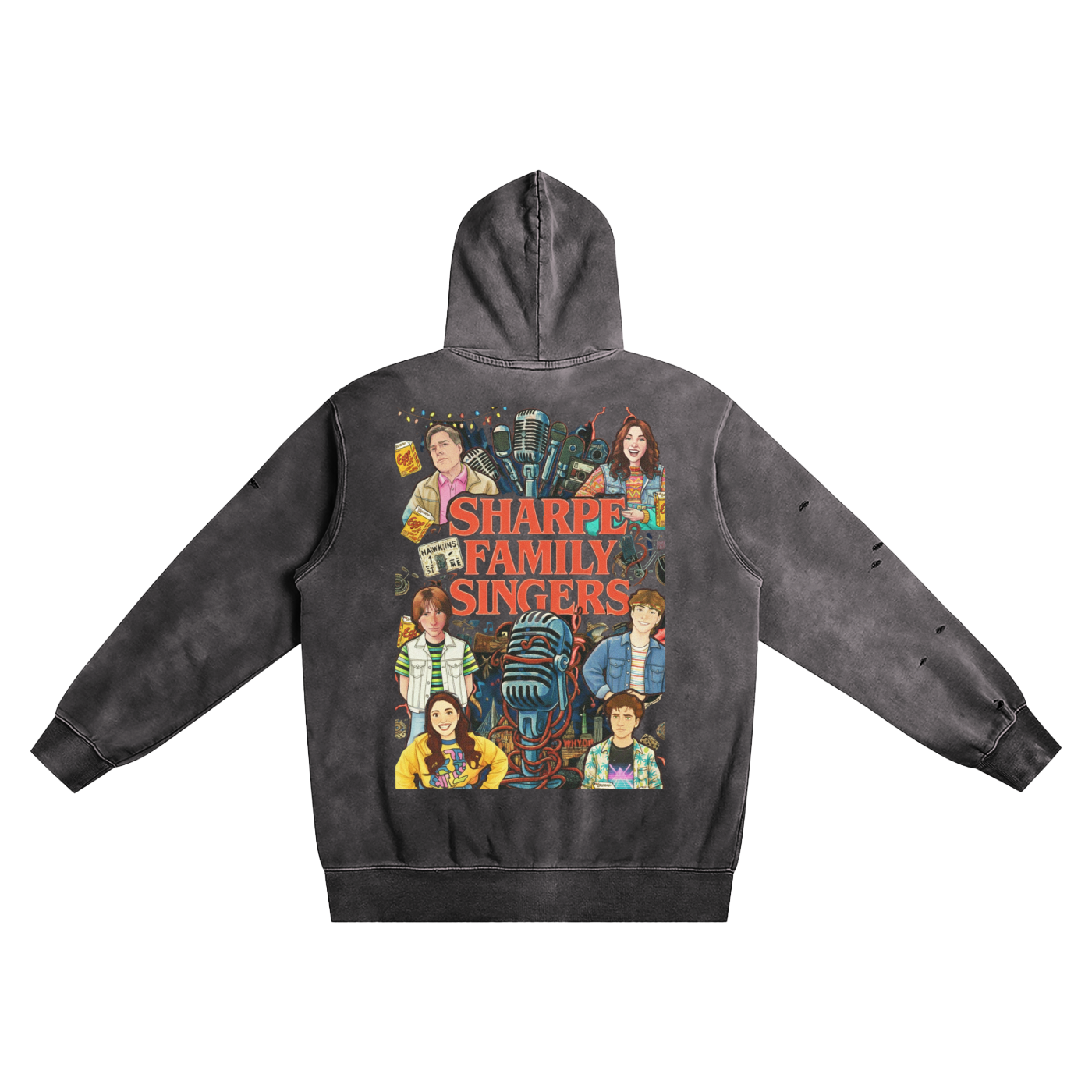 Distressed Vintage Wash Hoodie